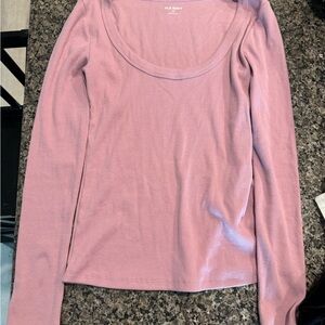 Old Navy Pink Long Sleeve ribbed Top
